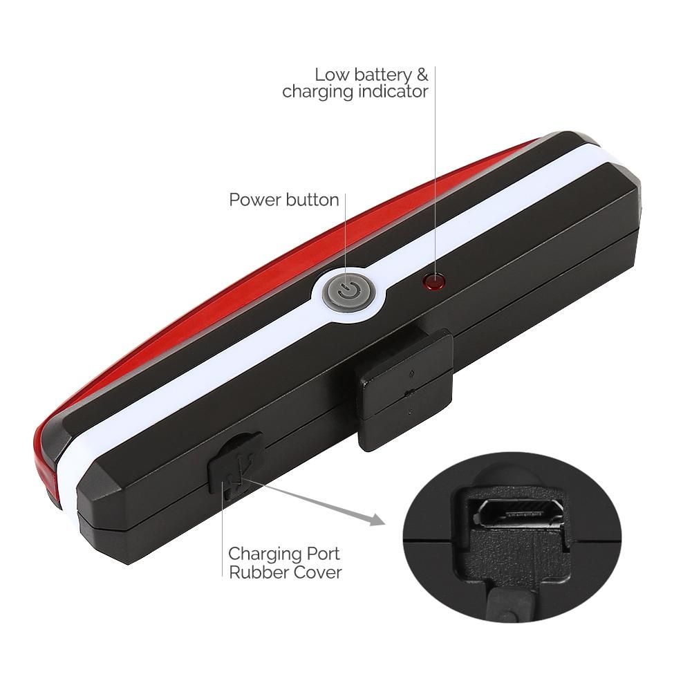 Usb Rechargeable Bike Tail Light Powerful 5 Modes Led Light