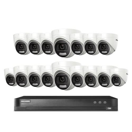 16 Colorvu 2mp Day And Night Full Colour Cctv Dvr Surveillance Camera System