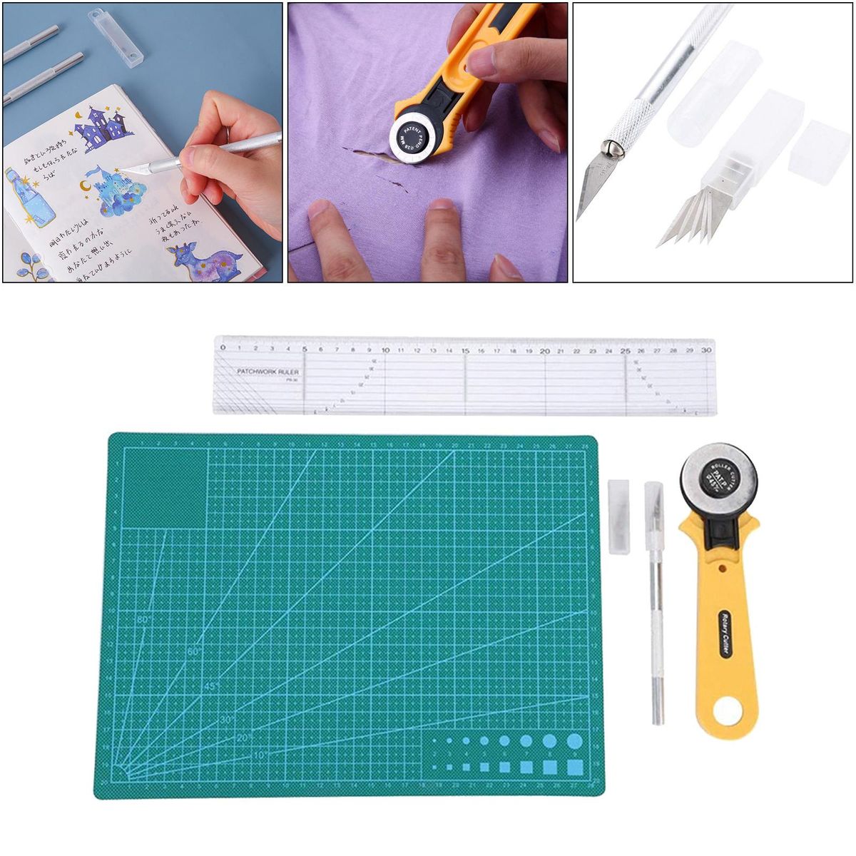 Artwork Craft Knives Leather Rotary  Art Crafting Ruler Grid