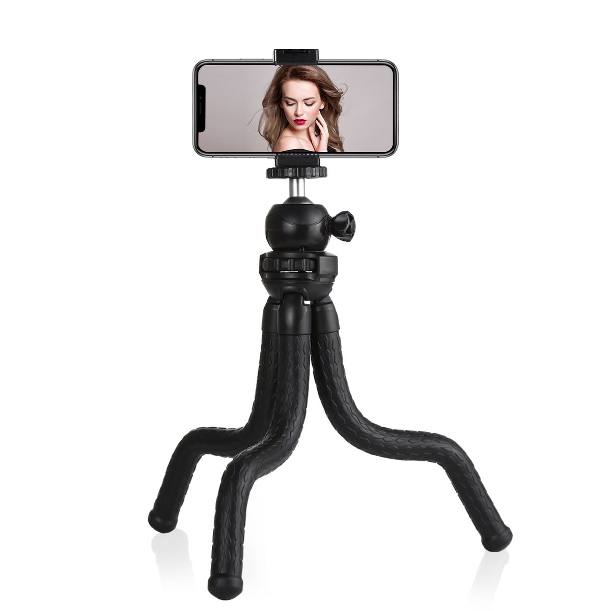 PULUZ Mini Octopus Flexible Tripod Holder With Ball Head & Phone Clamp + Tripod Mount Adapter & Long Screw For SLR Cameras, GoPro, Cellphone, Size: 30cmx5cm