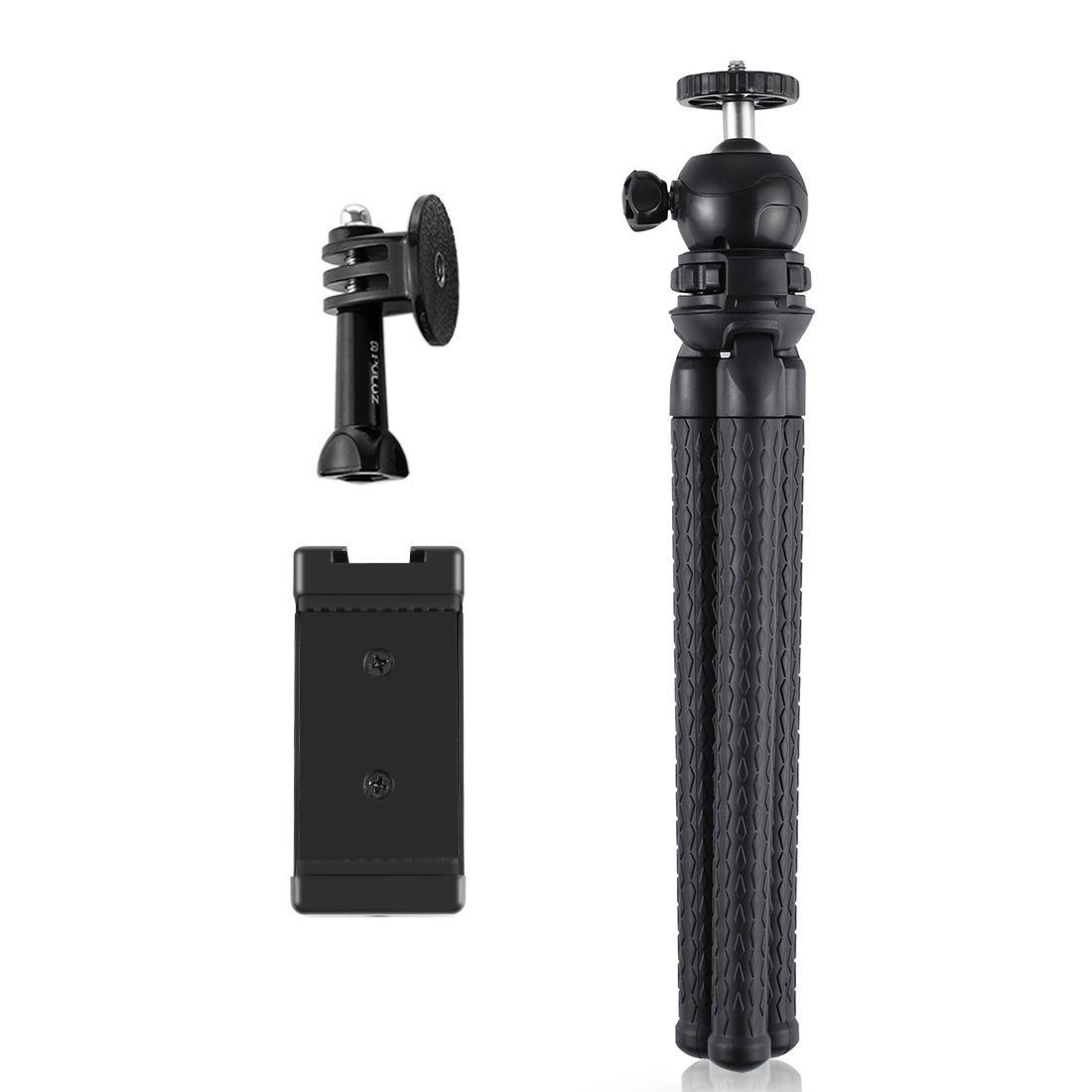 PULUZ Mini Octopus Flexible Tripod Holder With Ball Head & Phone Clamp + Tripod Mount Adapter & Long Screw For SLR Cameras, GoPro, Cellphone, Size: 30cmx5cm