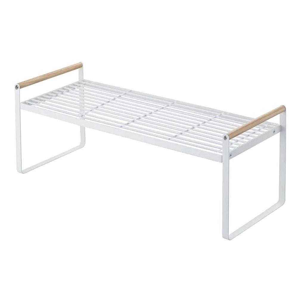 Storage Shelf Organizer Kitchen Cabinet and Counter Shelf Organizer Wooden Handle Multifunctional Organization Rack