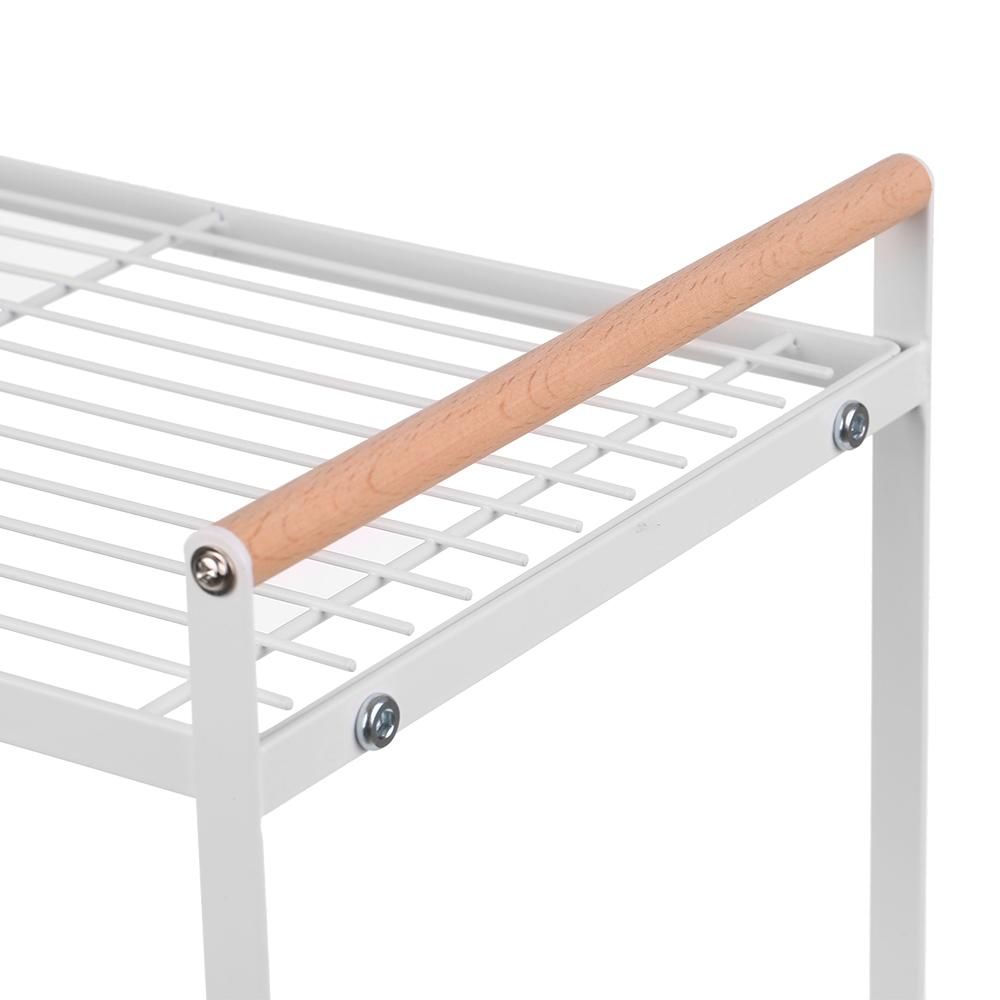 Storage Shelf Organizer Kitchen Cabinet and Counter Shelf Organizer Wooden Handle Multifunctional Organization Rack