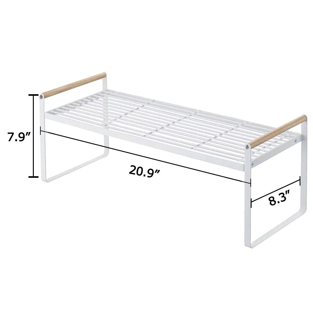 Storage Shelf Organizer Kitchen Cabinet and Counter Shelf Organizer Wooden Handle Multifunctional Organization Rack