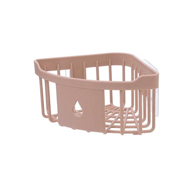 2pcs Plastic Corner Storage Rack Kitchen Organizer Shelf Sink Sponge Brush Holder Bathroom Corner  Toiletries Storage Holder
