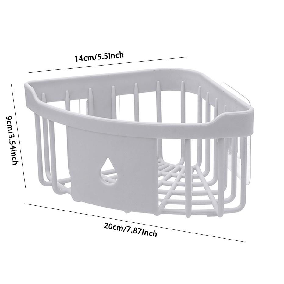 2pcs Plastic Corner Storage Rack Kitchen Organizer Shelf Sink Sponge Brush Holder Bathroom Corner  Toiletries Storage Holder