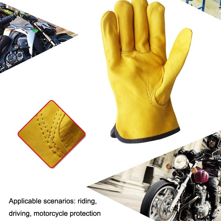 1 Pair JJ-1011 Genuine Leather Gardening Gloves, Size: M