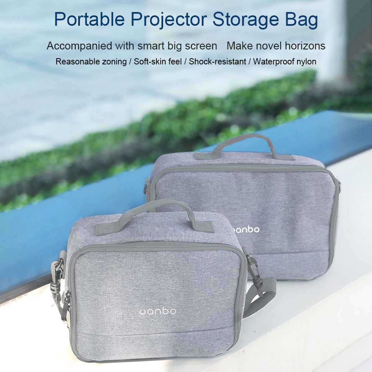 Wanbo Projector Case Carrying Bag for Wanbo Mini Projector Travel Carrying-Bag with Adjustable Shoulder Strap/Accessories Storage Pockets (Fits Most Major Mini Projectors)