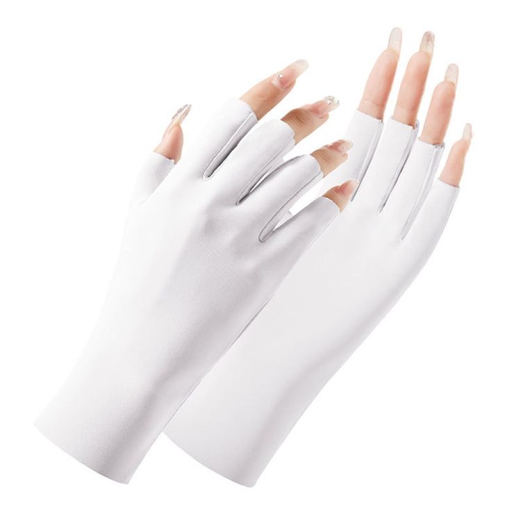 2 Pairs Ladies Ice Silk Gloves,Style: Cent Finger