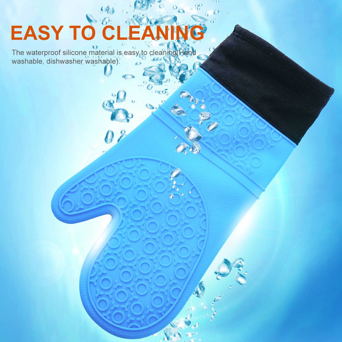 Oven Glove With Inner Cotton Layer Heat Resistant Oven Mitts