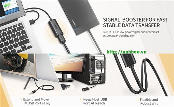 USB 2.0 A Male To A Female Cable 5m (Black)