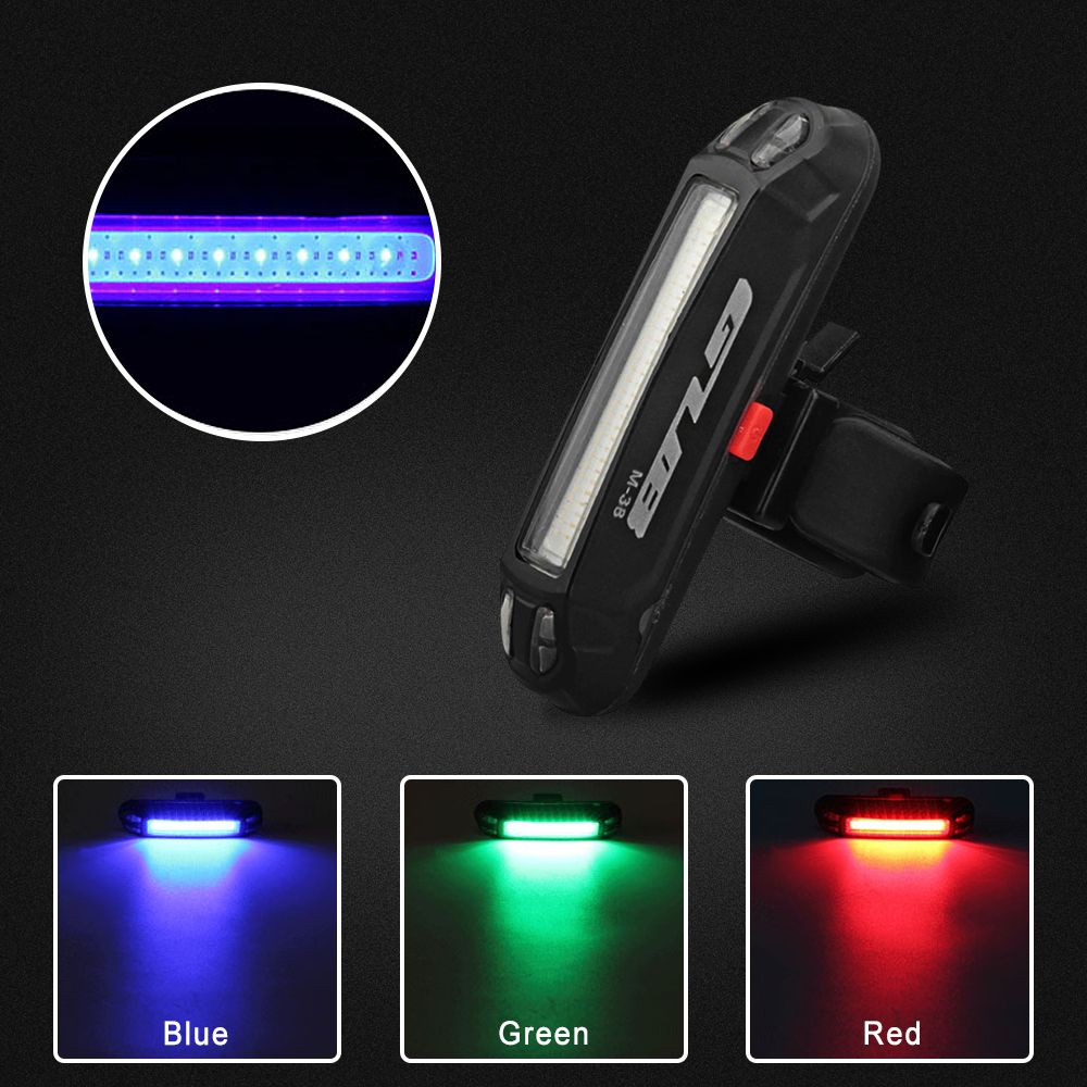 100LM Bike Rear Light USB Rechargeable LED Taillight Night