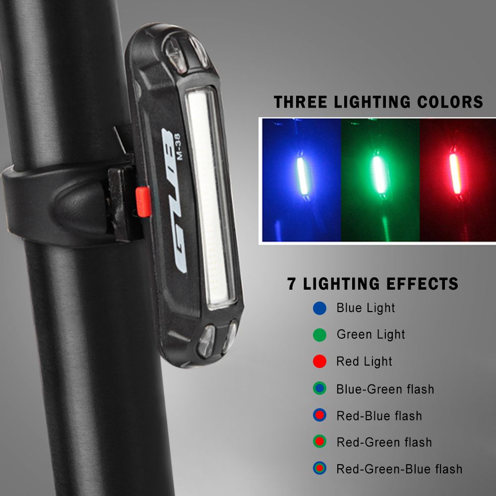 100LM Bike Rear Light USB Rechargeable LED Taillight Night