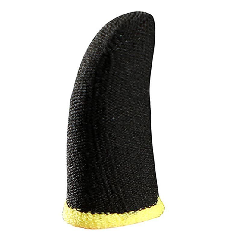 18-Pin Carbon Fiber Finger Sleeves for PUBG Mobile Games Contact Screen Finger Sleeves Black & Yellow12 Pcs