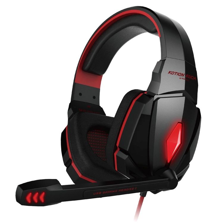KOTION EACH G4000 Stereo Gaming Headphone Headset Headband With Mic Volume Control LED Light For PC Gamer,Cable Length: About 2.2m