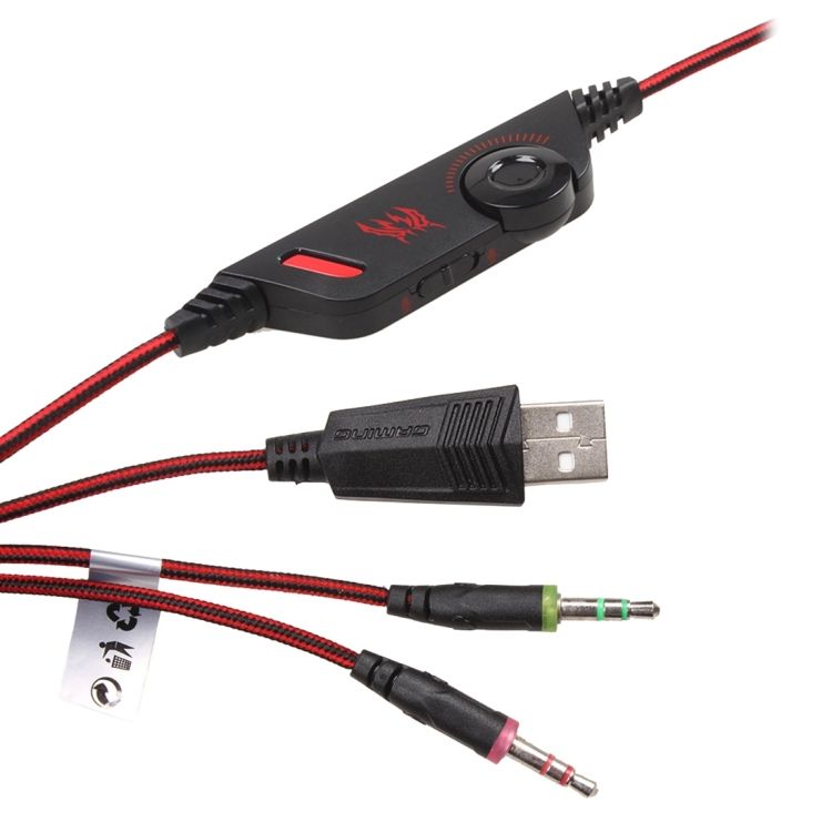 KOTION EACH G4000 Stereo Gaming Headphone Headset Headband With Mic Volume Control LED Light For PC Gamer,Cable Length: About 2.2m
