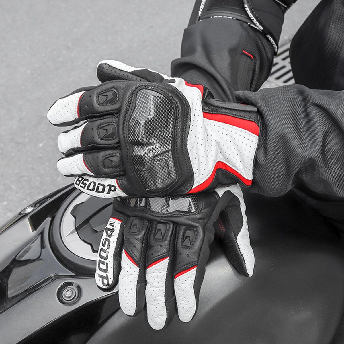 BSDDP Motorcycle Gloves for Men Women Touchscreen Motocross Dirt Bike Riding Gloves All Finger with Carbon Fiber   Protective Hard Knuckles