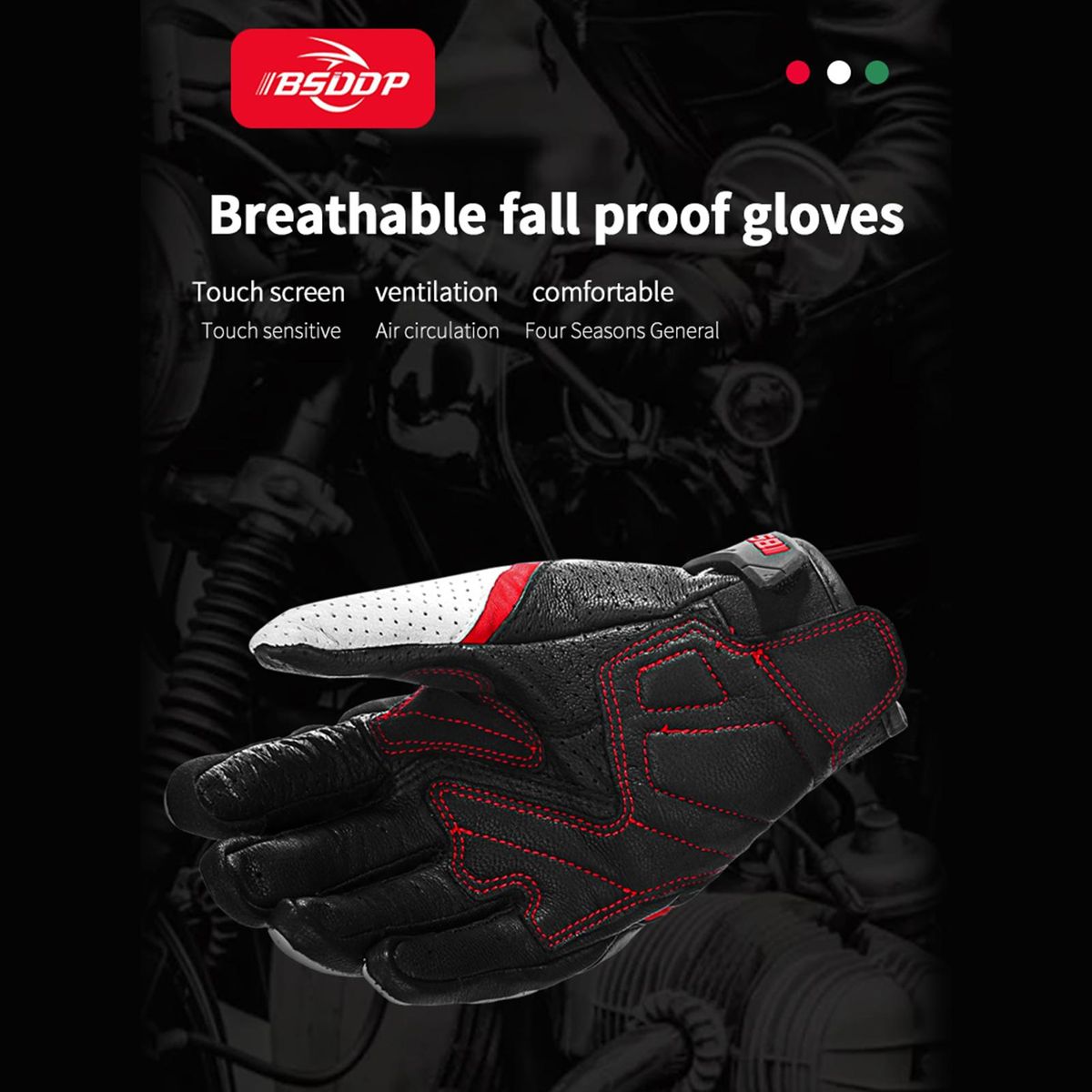 BSDDP Motorcycle Gloves for Men Women Touchscreen Motocross Dirt Bike Riding Gloves All Finger with Carbon Fiber   Protective Hard Knuckles