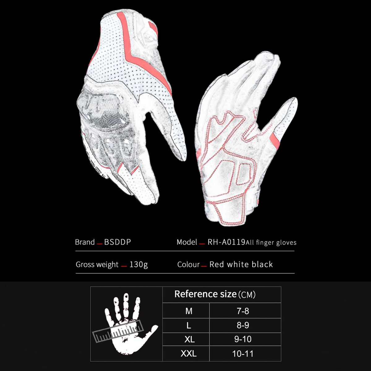 BSDDP Motorcycle Gloves for Men Women Touchscreen Motocross Dirt Bike Riding Gloves All Finger with Carbon Fiber   Protective Hard Knuckles