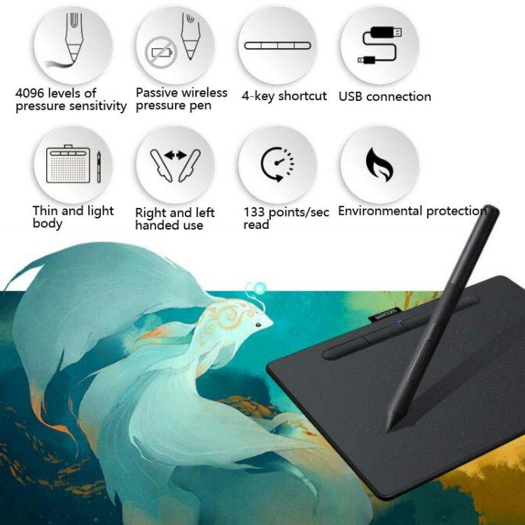 Wacom CTL-4100  Tablet Intuos Hand-Painted Board Computer Drawing Board Handwriting Board