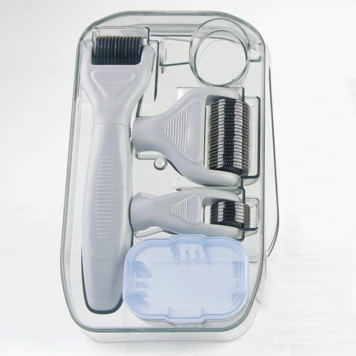 4 In 1 Titanium Derma Roller Kit Micro Therapy Skin Care Scars Pro Kit Grey