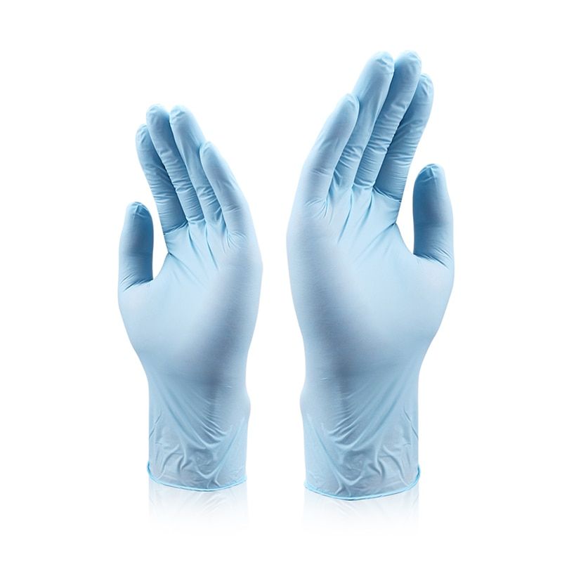 NitriSafety Gloves 100pcs/pack Xingyu PurpFood Grade Waterproof Allergy Free DisposabWork Light Blue S