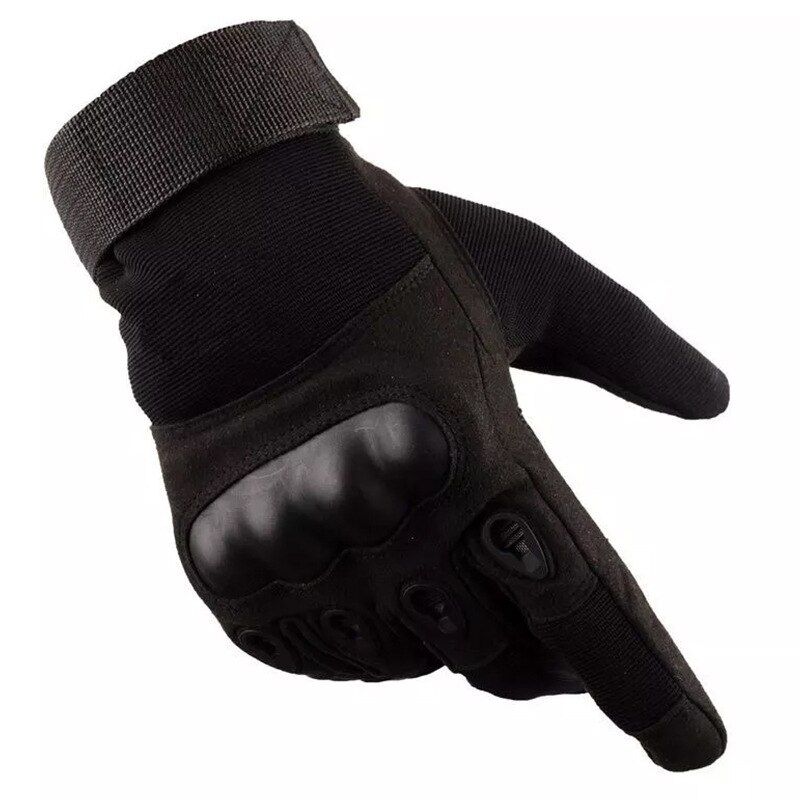 Touchscreen MotorcycGloves Artificial Leather Hard KnuckFull Finger Protective Gear Racing Bike Riding Moto Motocross Black M