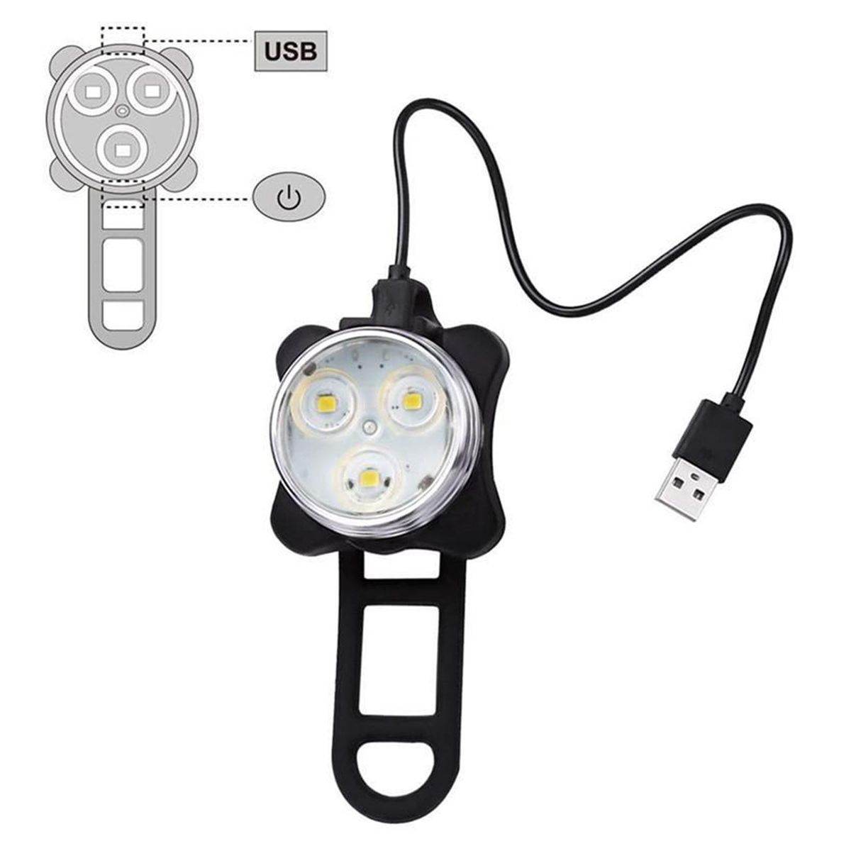 Luces De Bicicleta USB Recargable, Luz De Ciclismo Front