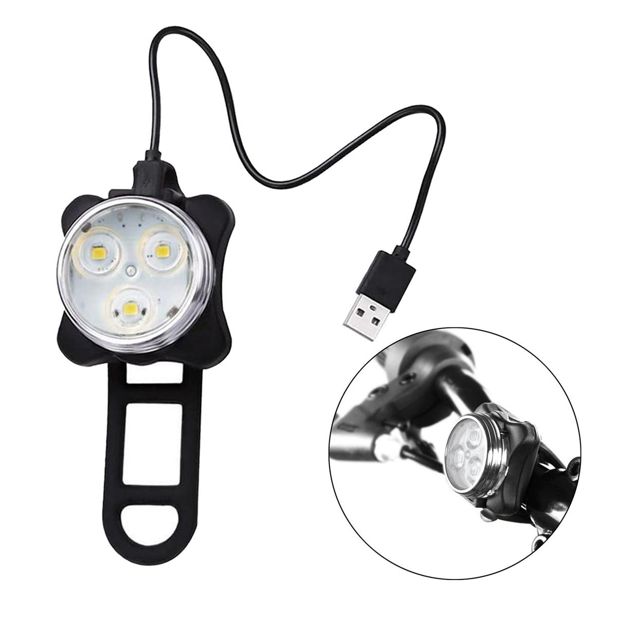 Luces De Bicicleta USB Recargable, Luz De Ciclismo Front