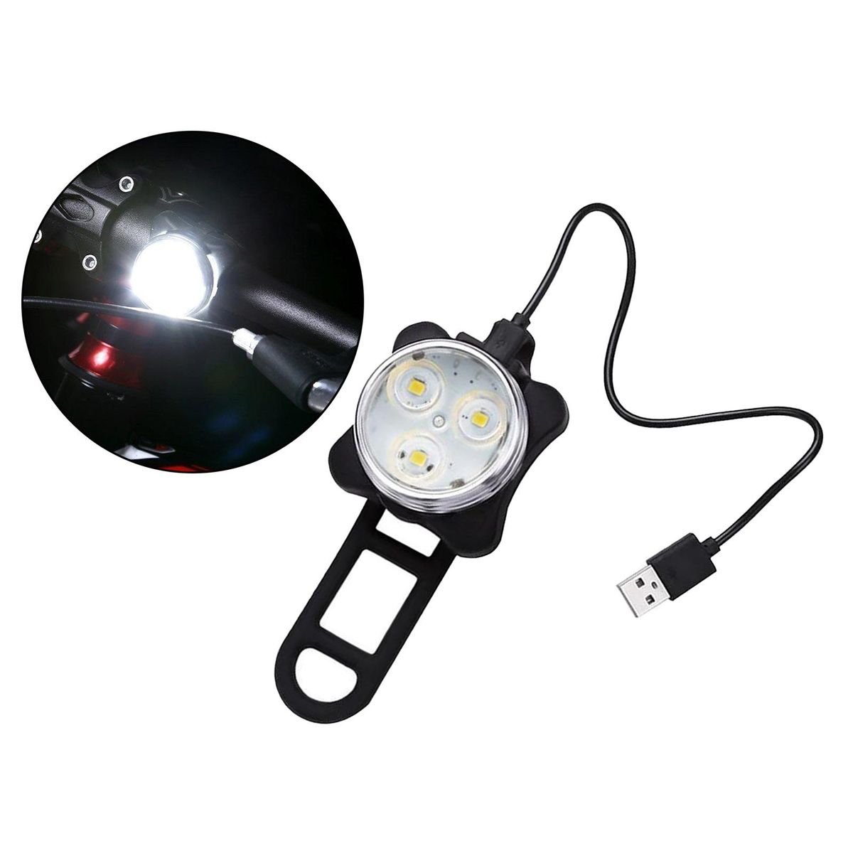 Luces De Bicicleta USB Recargable, Luz De Ciclismo Front