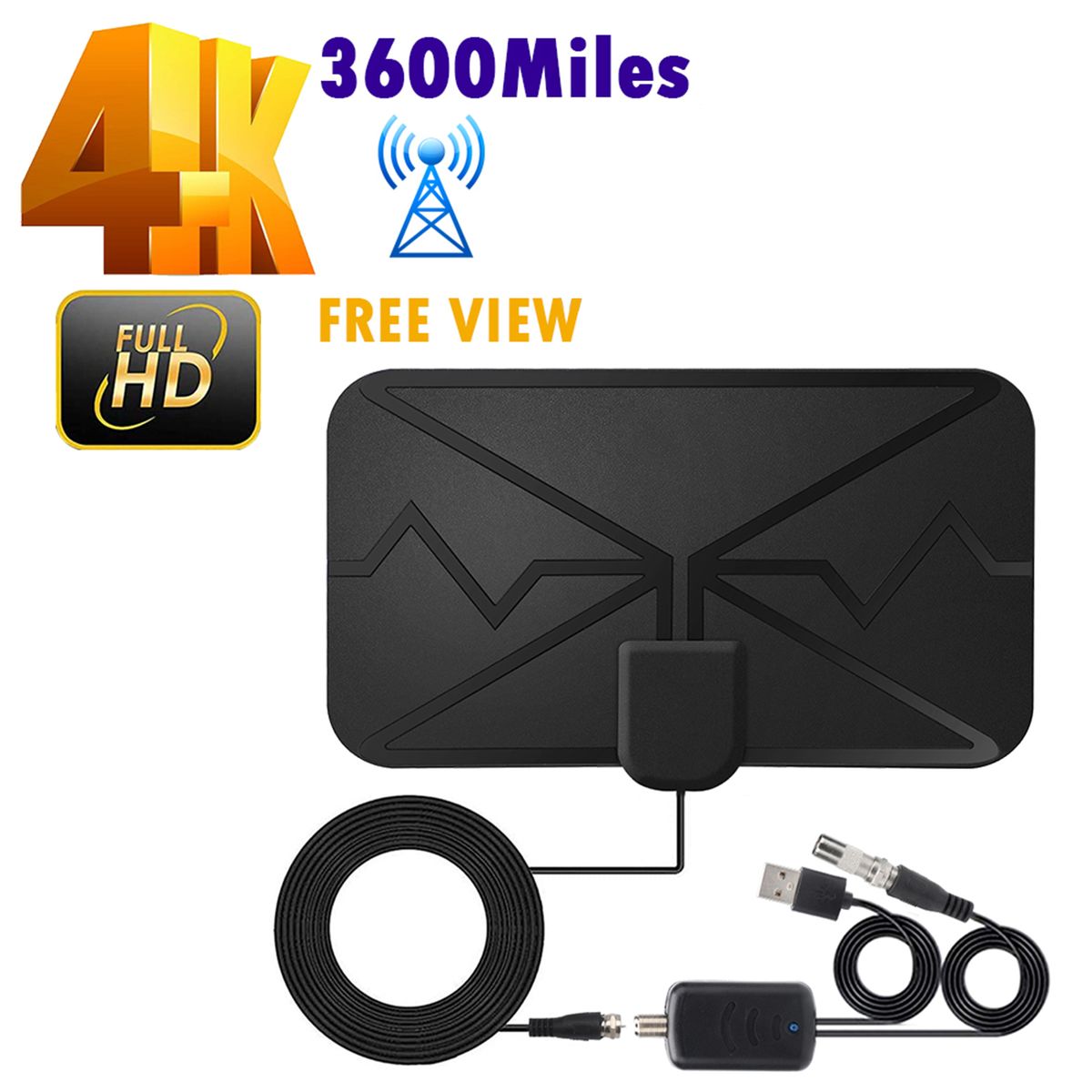 3600 Miles 4K Digital Antenna TV Indoor Amplifier Signal