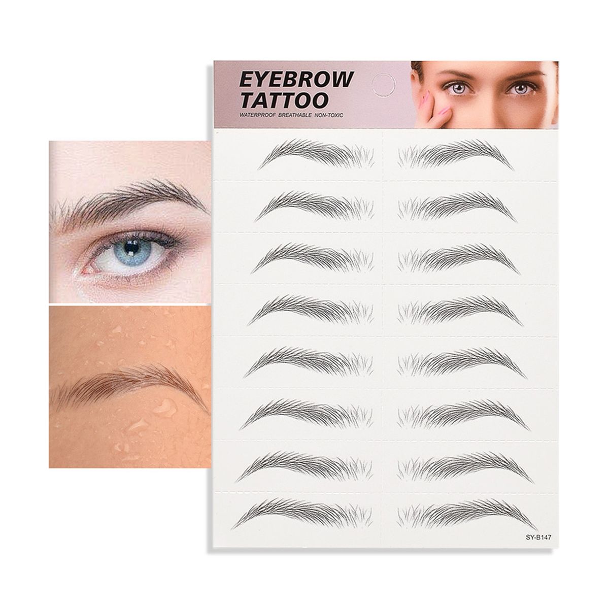 Tattoo Eyebrow Stickers Waterproof Permanent Eyebrow 3D