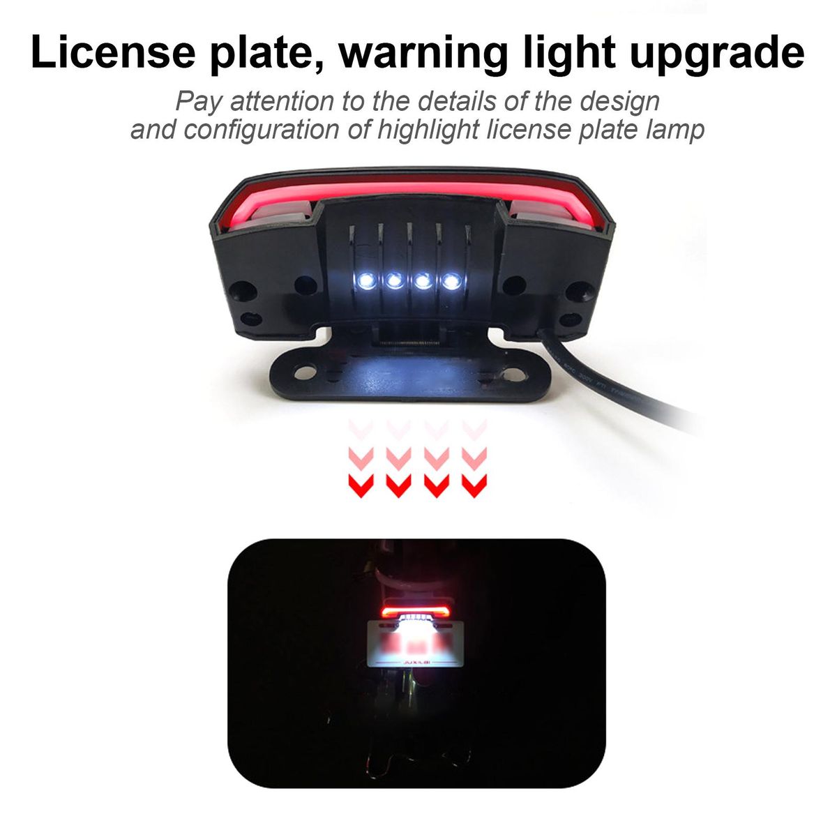 Universal 12-80V Steering+Driving+Braking+License plate lamp+Dual flashing tail lamp for Motorcycle Street Bike Cruiser Chopper