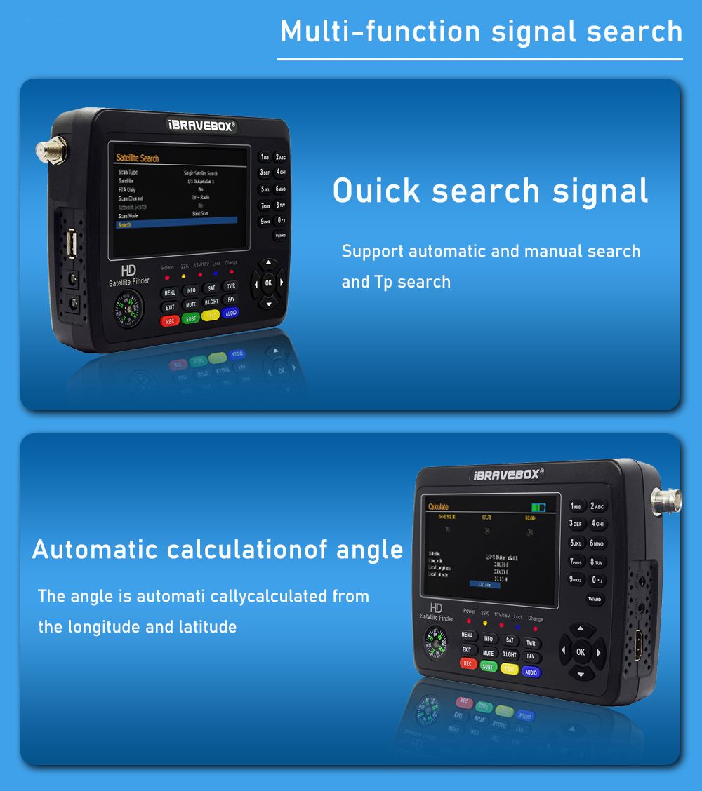 IBRAVEBOX  V10 Finder Max+ HD Satellite TV Signal Finder
