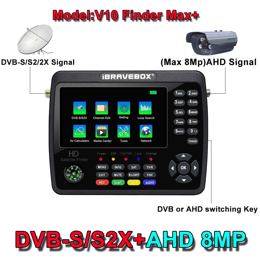 IBRAVEBOX  V10 Finder Max+ HD Satellite TV Signal Finder