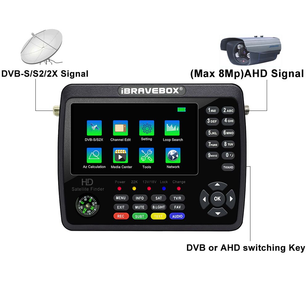 IBRAVEBOX  V10 Finder Max+ HD Satellite TV Signal Finder