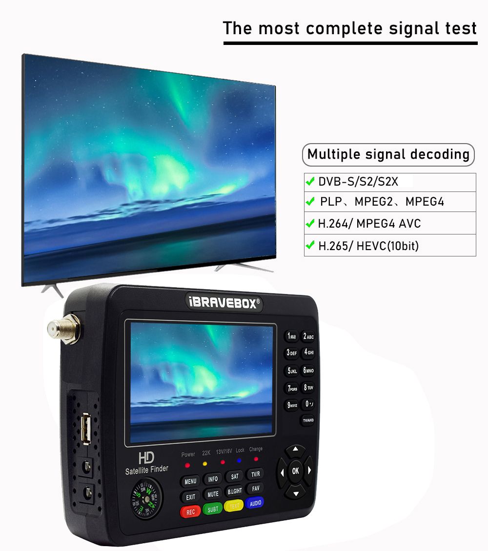 IBRAVEBOX  V10 Finder Max+ HD Satellite TV Signal Finder