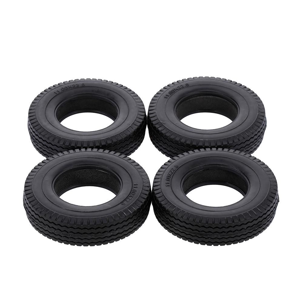 4pcs Trailer Car Rubber Tires for 1/14 Tamiya Tractor Truck RC Climber Trailer