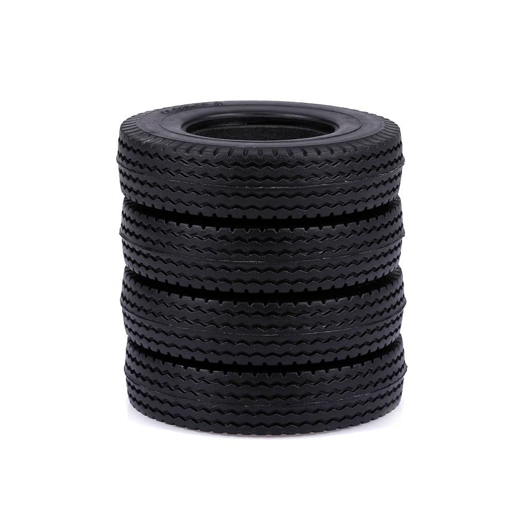 4pcs Trailer Car Rubber Tires for 1/14 Tamiya Tractor Truck RC Climber Trailer