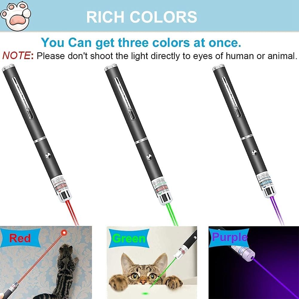 3PCS Green Red Violet Long Range Dot Clicker Toy Pen for