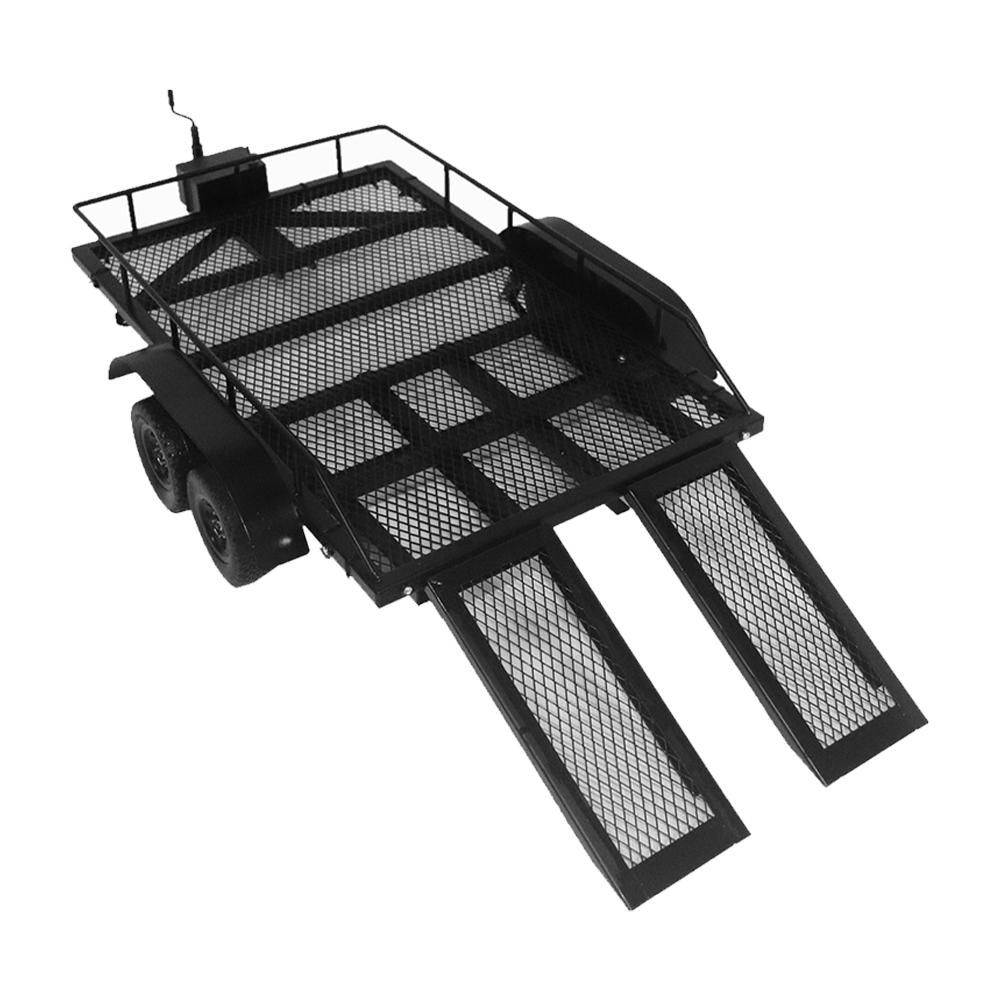 Trailer Car Heavy-Duty Trailer Cargo Carrier Metal Kit for 1/10 Traxxas HSP Redcat RC4WD Tamiya Axial SCX10 D90 HPI RC Crawler Car DIY