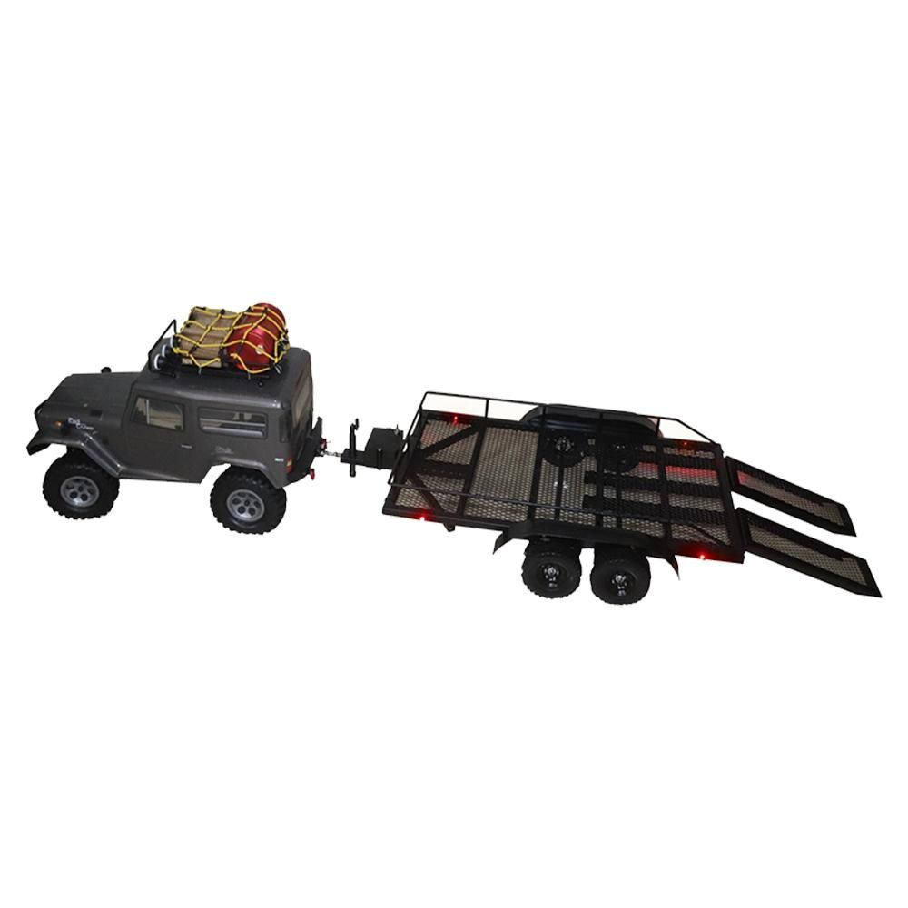 Trailer Car Heavy-Duty Trailer Cargo Carrier Metal Kit for 1/10 Traxxas HSP Redcat RC4WD Tamiya Axial SCX10 D90 HPI RC Crawler Car DIY
