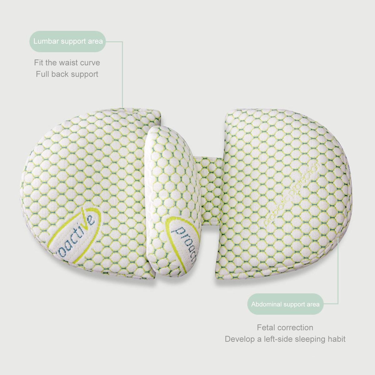 Spiral Hollow Cotton Fill Pregnancy Pillow U-shaped Pregnancy Pillow Green
