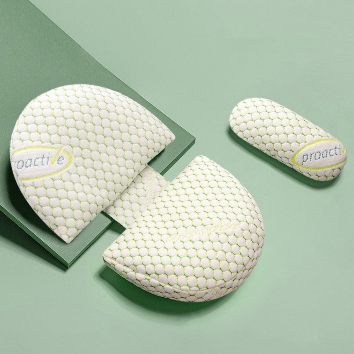 Spiral Hollow Cotton Fill Pregnancy Pillow U-shaped Pregnancy Pillow Green