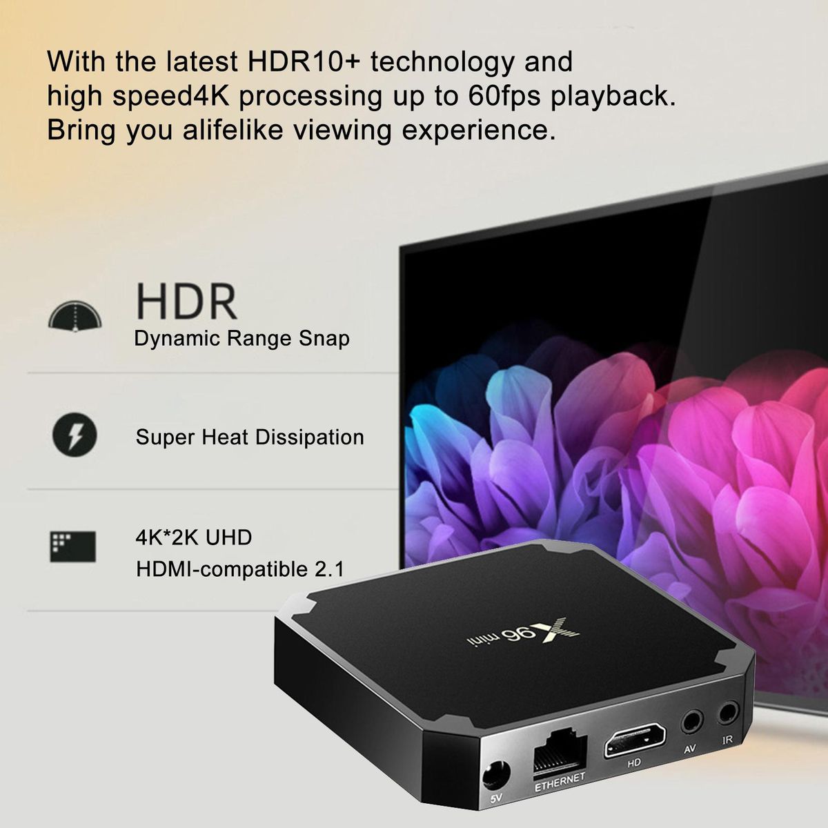 1 Set Media Player Support TF Card Set-Top Box US Plug