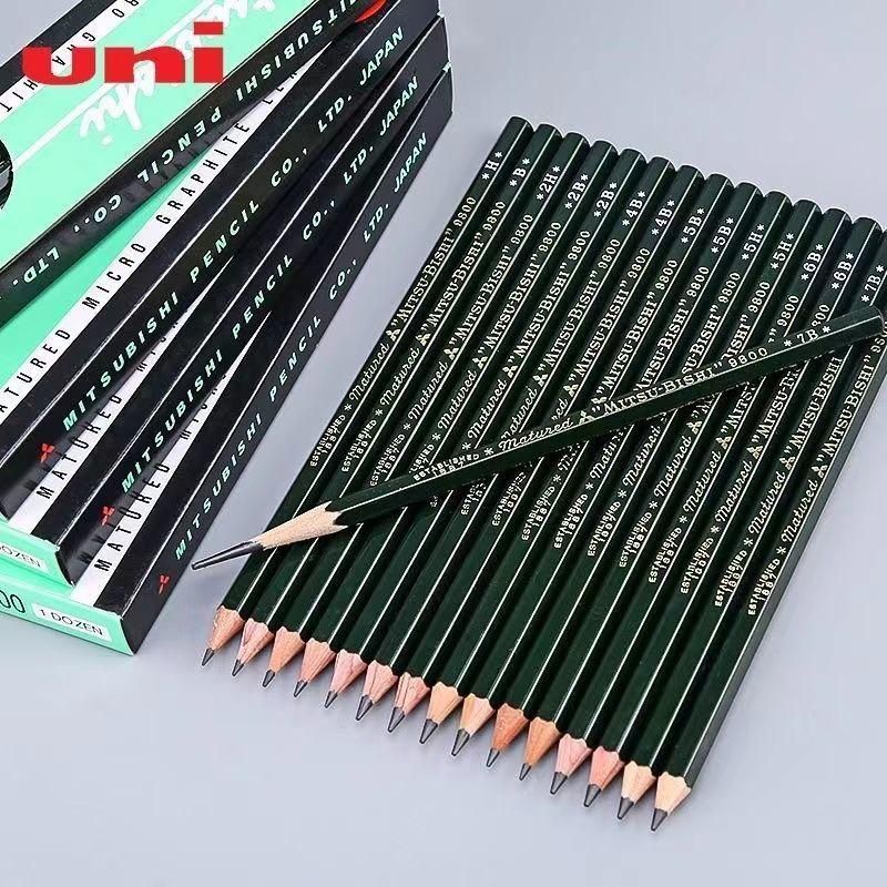 Japan Mitsubishi 9800 Pencil Only for Art Six Angle Rod Drawing Drawing Sketch Beginner Mitsubishi Student Art Pencil