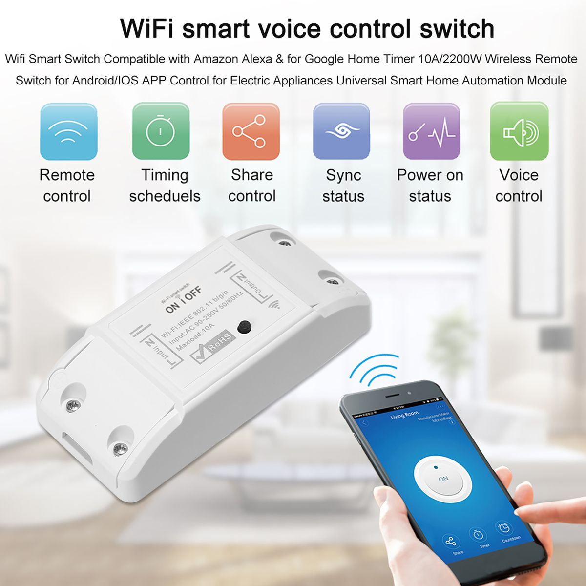 Wifi Smart Switch Wireless Remote For Android/IOS APPControl