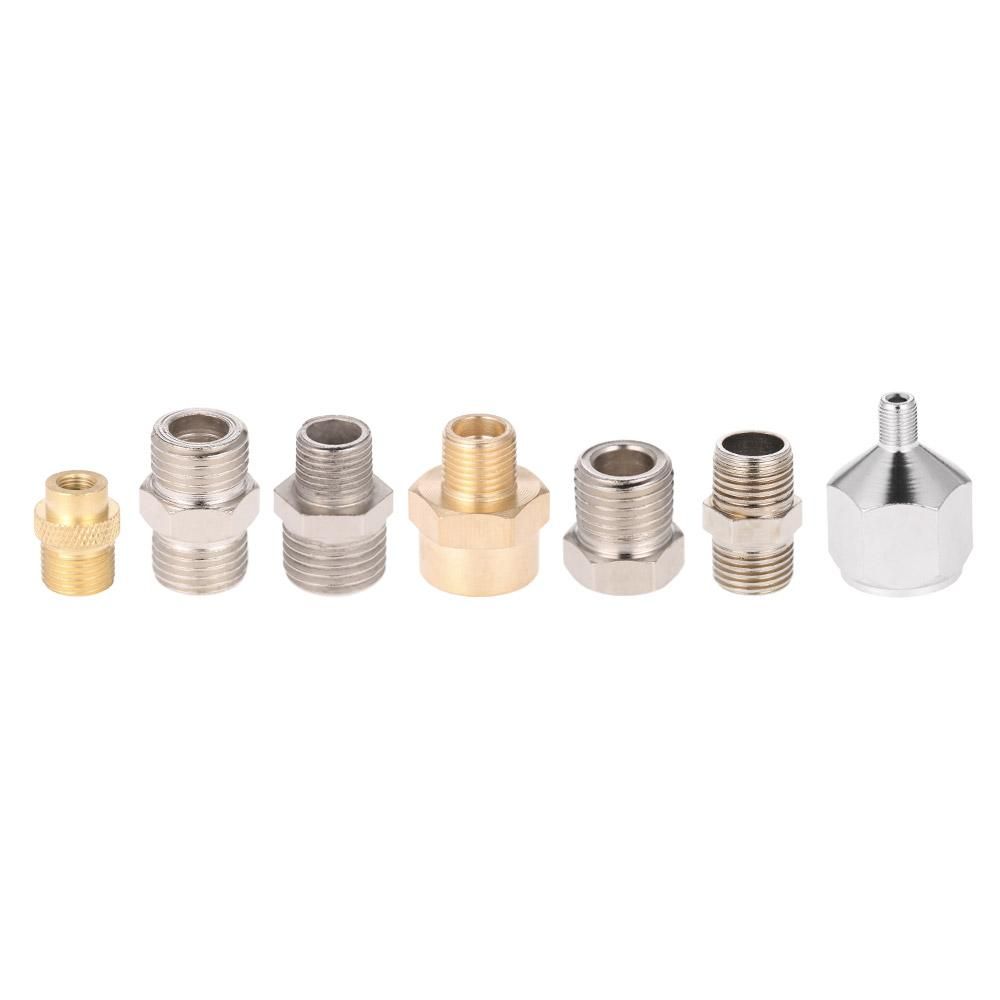 Professional 7pcs Airbrush Adaptor Kit Fitting Connector Set For Compressor & Airbrush Hose