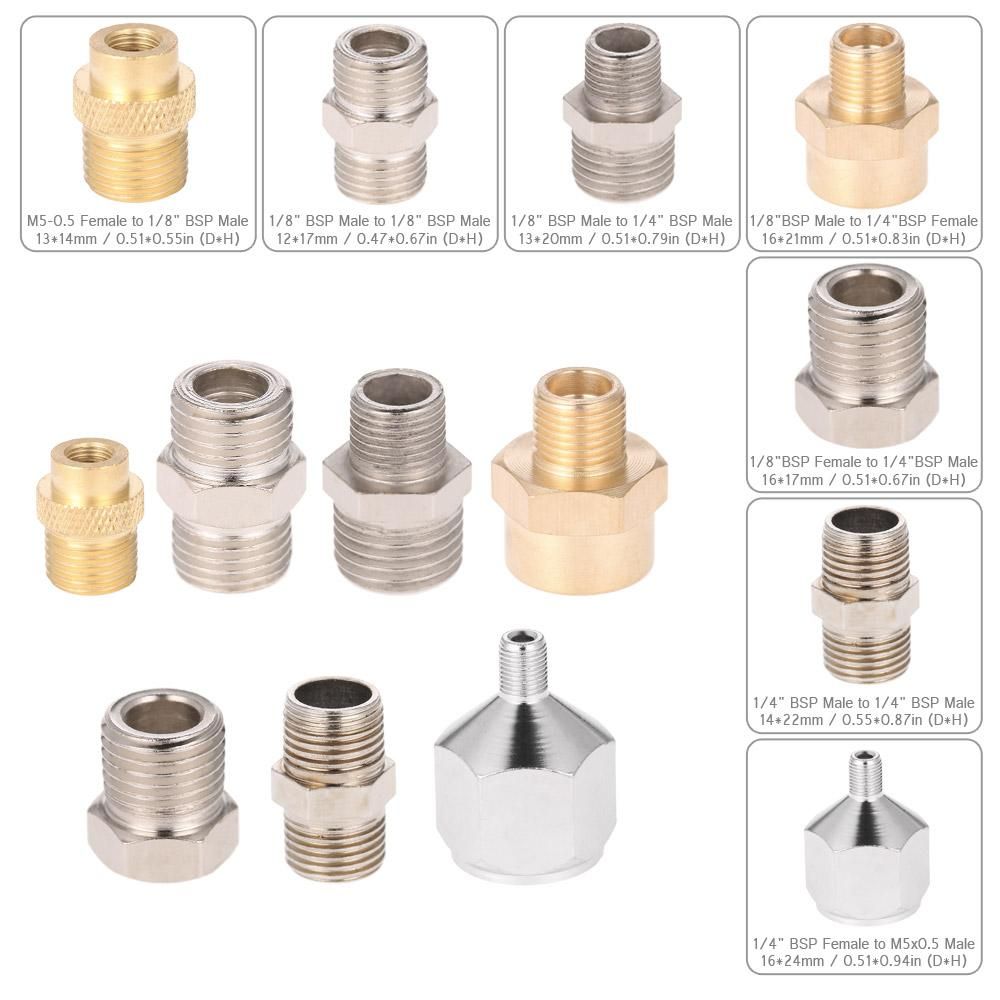 Professional 7pcs Airbrush Adaptor Kit Fitting Connector Set For Compressor & Airbrush Hose