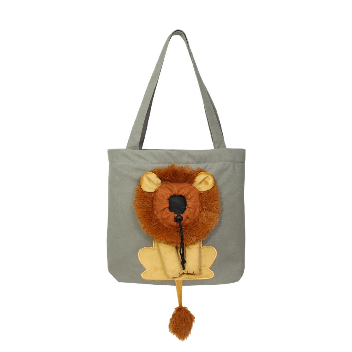 Pet Carrier Bag Lion Modeling Pet Dog Cat Travel Carrier Bag Dark Gray